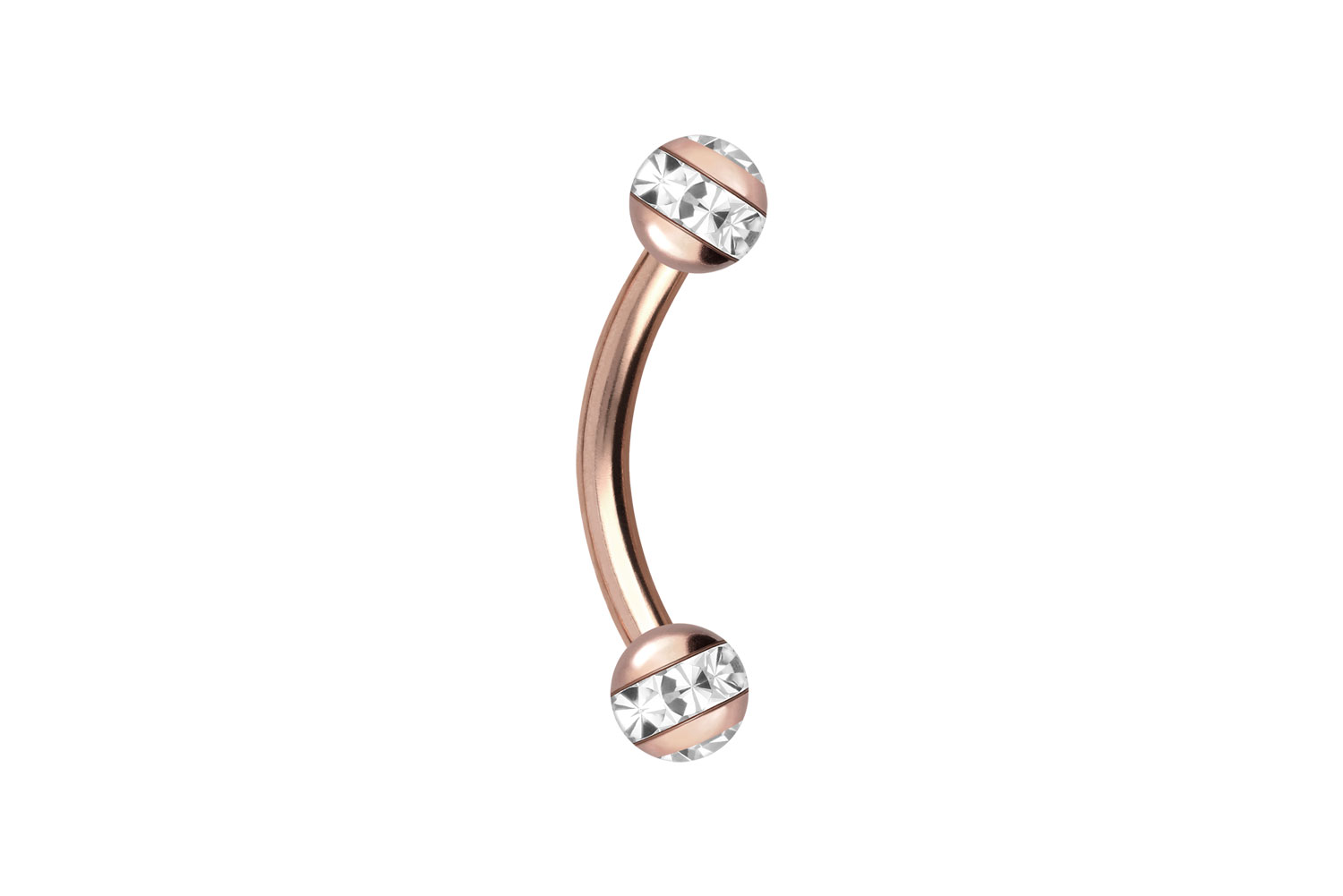 Chirurgenstahl Piercing Banane EPOXY-RING-KUGELN + KRISTALLE